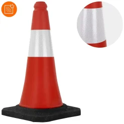 ECD Germany 9x Cône de signalisation routière rouge/blanc en PVC 51cm bandes réfléchissantes