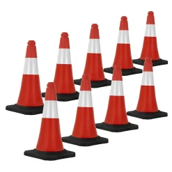 ECD Germany 9x Cône de signalisation routière rouge/blanc en PVC 51cm bandes réfléchissantes