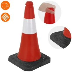 ECD Germany 2x Cône de signalisation routière rouge/blanc en PVC 51cm bandes réfléchissantes