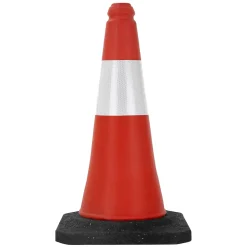 ECD Germany 2x Cône de signalisation routière rouge/blanc en PVC 51cm bandes réfléchissantes