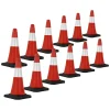 ECD Germany Panneau De Signalisation-12x Cône signalisation routière rouge/blanc en PVC 51 cm bandes réfléchissantes