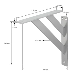 Ml-Design Equerre De Fixation-2x Equerres Etagere mural support d'angle en aluminium argent