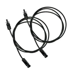Staubli 2x2m Allonge câble solaire 4mm² - MC4 - (Noir - Noir)
