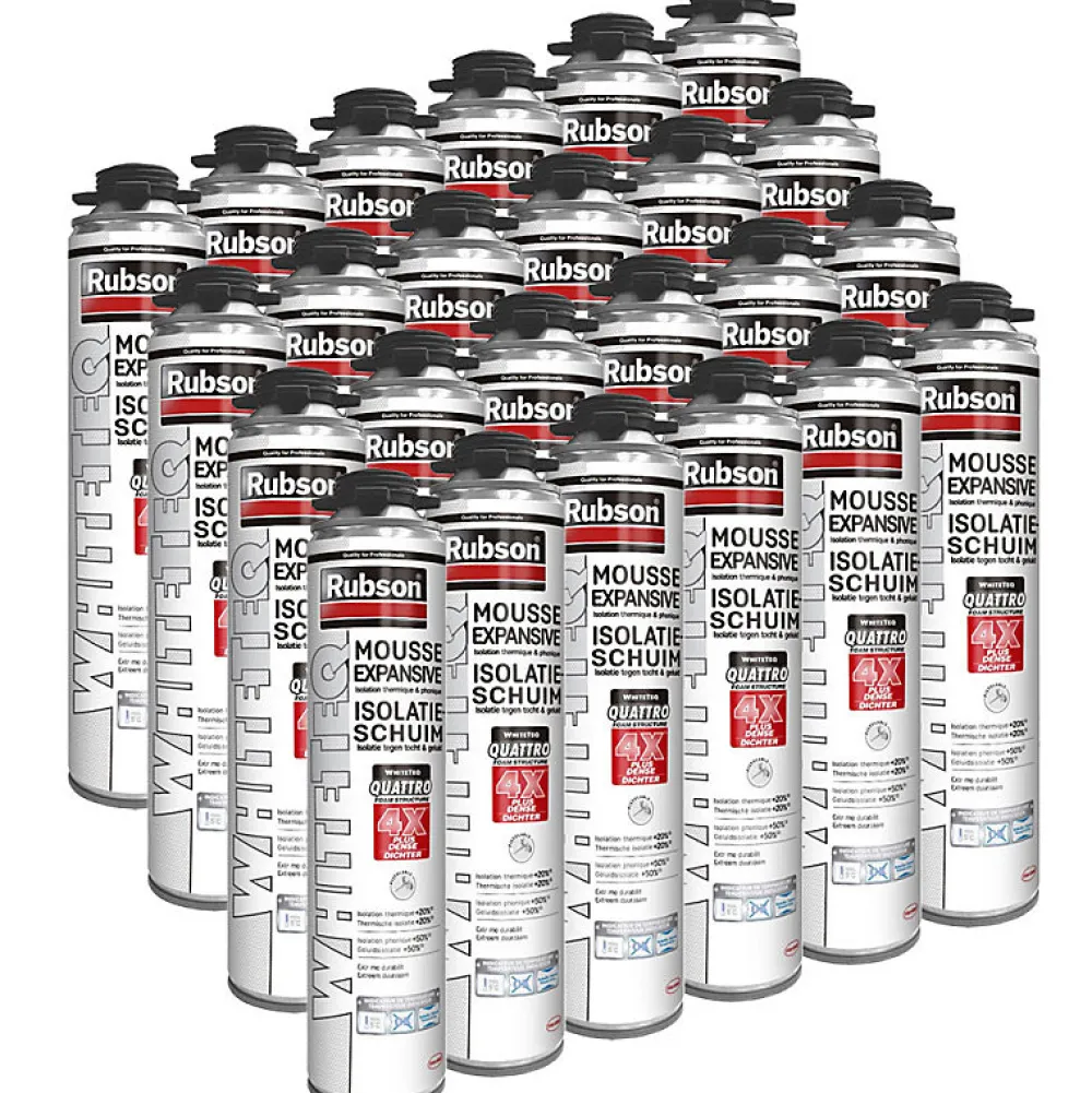 Rubson 24x Mousse expansive 750ml WhiteTeq isolation thermique et phonique