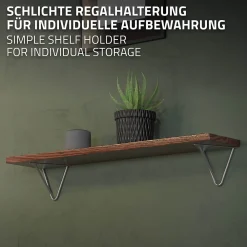 Ml-Design Equerre De Fixation-4x Support Etagere d'angle triangle en métal gris avec vis 160 mm