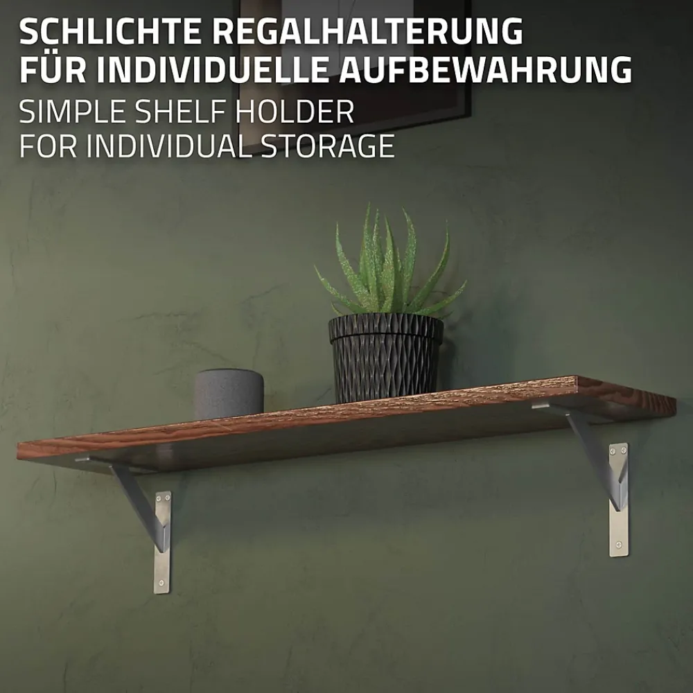 Ml-Design 4x Support Etagere murale fixation flottante aluminium argent
