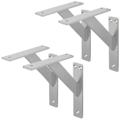 Ml-Design 4x Support Etagere murale fixation flottante aluminium argent
