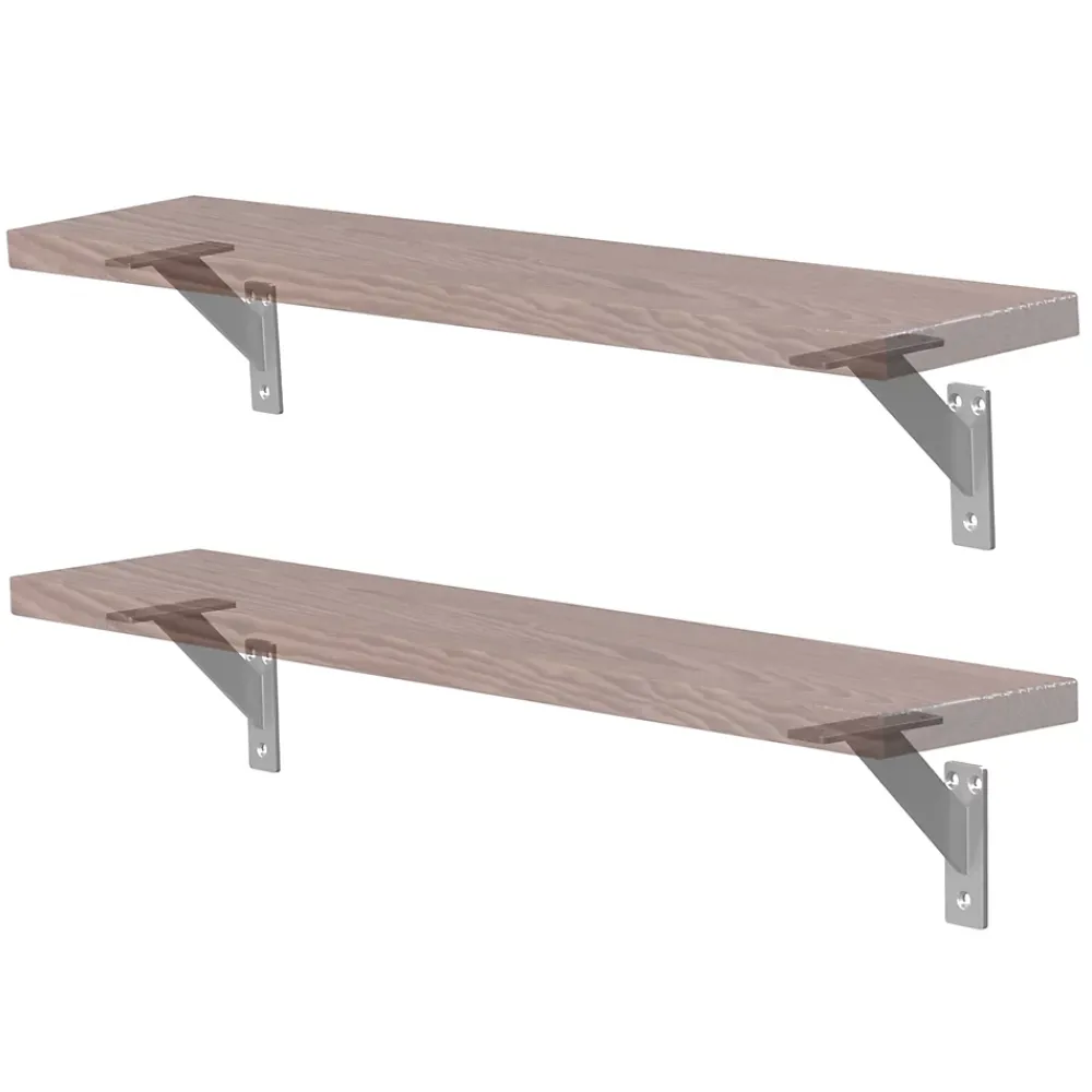 Ml-Design 4x Support Etagere murale fixation flottante aluminium argent